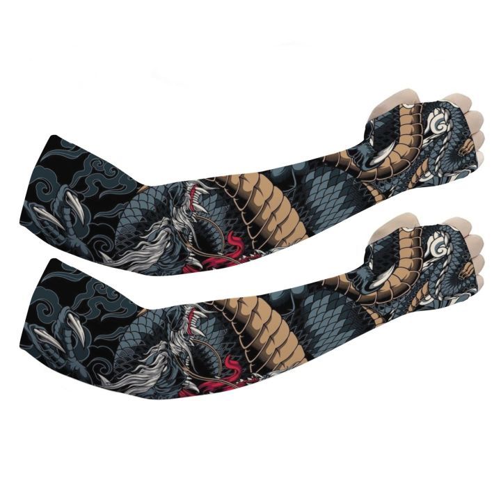 Novel%20dragon%20print%20men's%20sports%20outdoor%20sun%20protection%20breathable%20ice%20silk%20cool%20compression%20sleeves%20fishing%20golf%20cycling%20running%20-%20Image%207