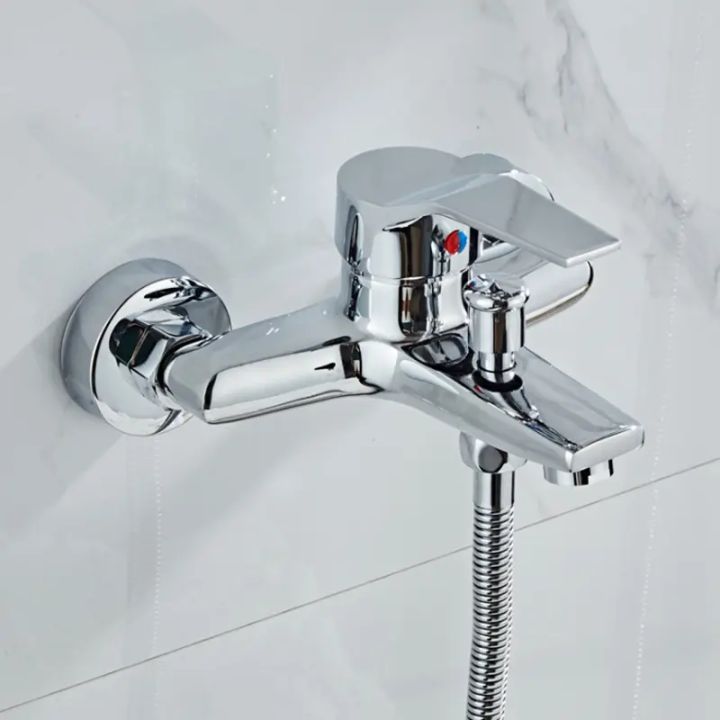 Chrome Plated Wall Mounted Hot and Cold Faucet with Adjustable Dual ...