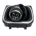 5/6 Speed Gear Shift Knob with Leather Boot Collar Case for Volkswagen VW Golf 5 V 6 VI MK5 MK6 Jetta 2005-2014 Car Stying. 
