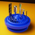 Rotary Tool Bit Holder, Mandrel Drill Bench Tool Holes Screwdriver Bit Holder Drill Head Storage Case. 