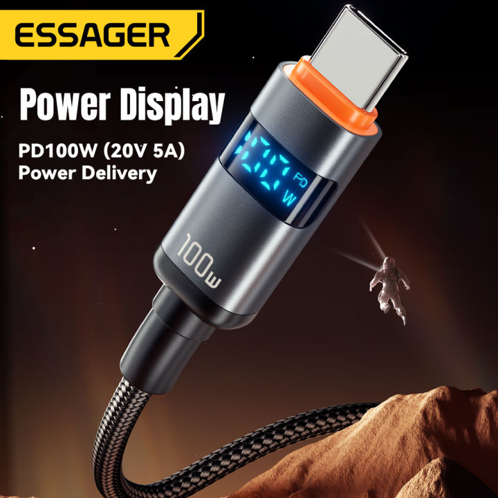 Essager%20100W%20Type%20C%20to%20Type%20C%20Cable%205A%20PD%20Fast%20Charging%20USB%20C%20to%20USB%20C%20Display%20Cable%20For%20Macbook%20Laptop%20iPad%20%2014%20iPhone%2015%20-%20Image%203