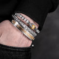 Luxury Set Men Bracelet Stainless Steel Handmade Rope Bangles Men Eagle Bracelets With Tigereye Natural Stone Gift Accessories. 
