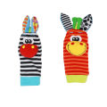 Cartoon Plush Socks Wrist Strap Rattles Baby Toys Newborn Infant Kids Animal Sock Foot Finder Toy Gift Soft Rattle 0-36 Months.