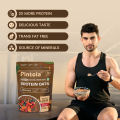 PINTOLA 25g High Protein Oats 400g, Chocolate,No Refined Sugar, with Almonds Raisin, Pumpkin and Chia Seeds, 8g Fibre, Rolled Oats, Breakfast Cereals | Gluten Free. 