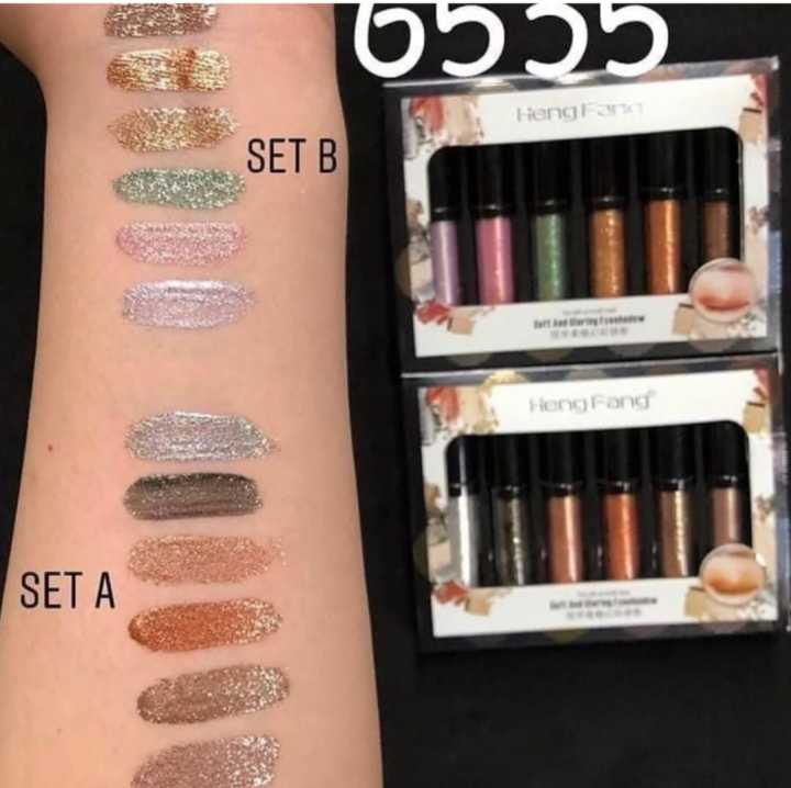 Liquid Glitter Eyeshadow/ Shimmer Set of 6 colours