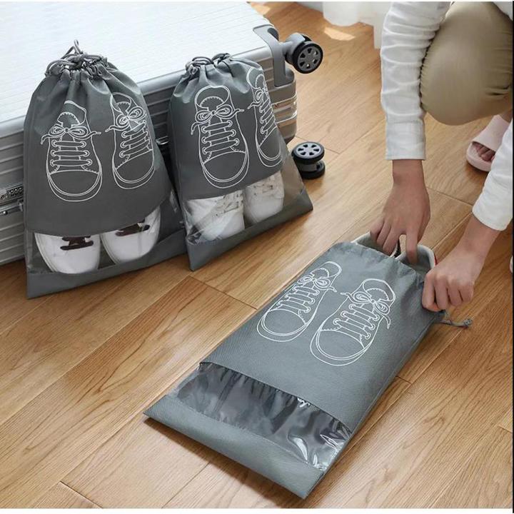 Waterproof Shoe Storage Bag Non-Woven Travel Organizer Multicolor 1Pc