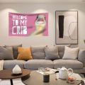 Welcome to My Crib Funny Flag 3X5 Ft for Bedrooms Living Rooms Bars College Dorms Decor,with 4 Brass Grommets. 