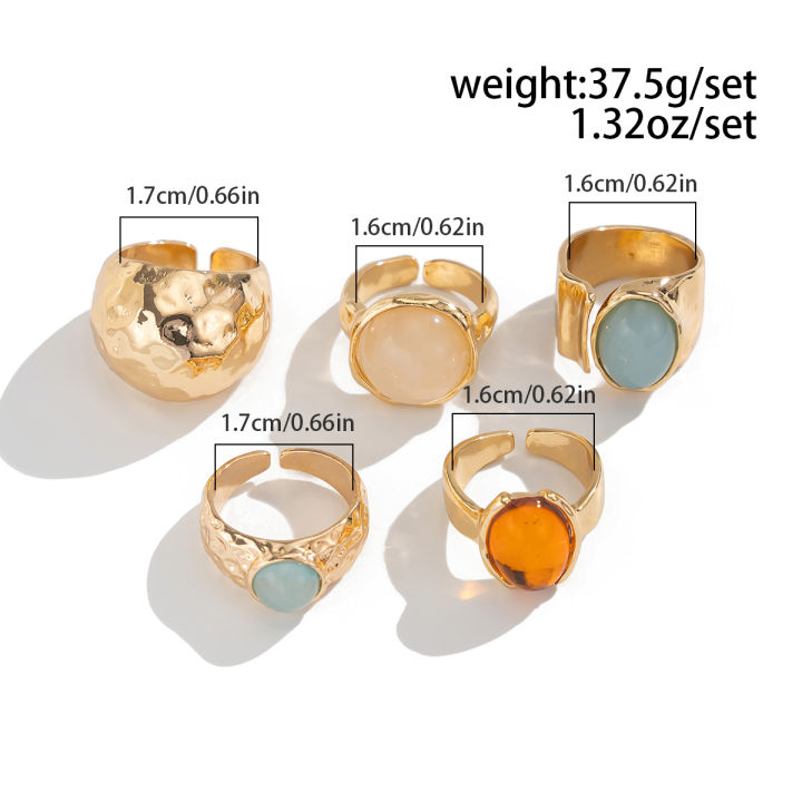 Ingemark%205Pcs/Set%20Retro%20Gold%20Color%20Irregular%20Metal%20Ring%20for%20Women%20Bohemian%20Open%20Adjustable%20Wide%20Ring%20Aesthetic%20Y2K%20Jewelry%20%20-%20Image%205