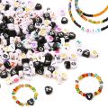 100/200/300/500pcs Mixed Color Acrylic Letter Beads Alphabet Spacer Beads For Jewelry Making Handmade DIY Bracelet Necklace.