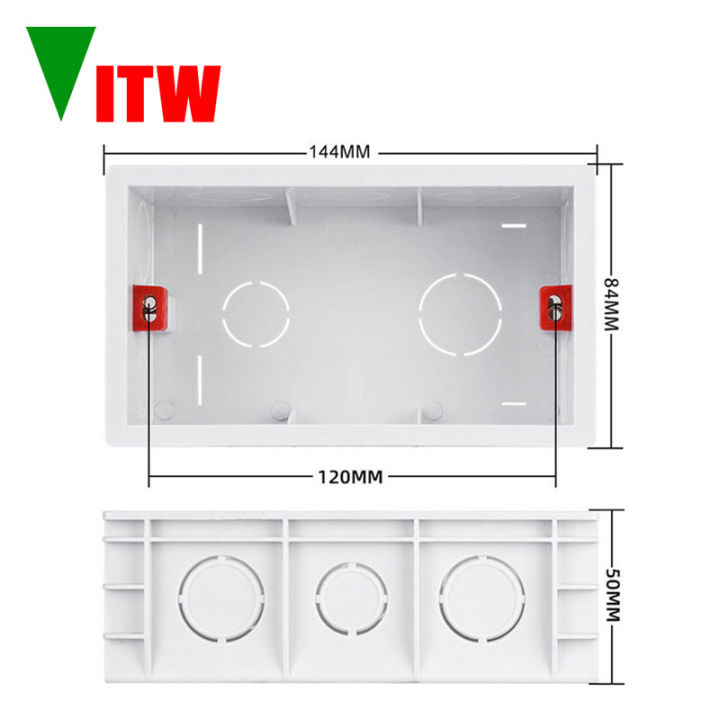 Vitw PVC concealed plastic bottom box, 146mm * 86mm switch socket ...