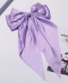 Solid Satin Clip Hair Pin Elegant Bow Ribbon Hair Clip For Girls Fashion Simple Retro Headband with Clips Girls Hair. 