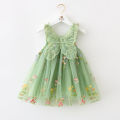 Kids Princess Dress Mesh Sling Bridesmaid Dress Puff Skirt with 3D Wings Fairy Stylish Gown. 