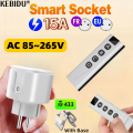 433MHz Smart Plug Wireless Socket Remote Control EU FR Wall Electric Outlet Accessories Programmer Switch AC220V LED Home DIY. 
