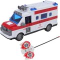 Remote Control Ambulance Truck, Open and Close Door, LED Lights RC Bus, Ambulance. 