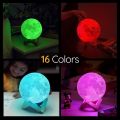 Mind-glowing Moon Lamp - 3D Moon Night Light for Kids Bedroom - 16 Color LED Moon Ball for Space Decor - Magical Globe Nightlight with Stand, Touch/Remote - Cool Gifts for Girls & Boys (11.9cm). 