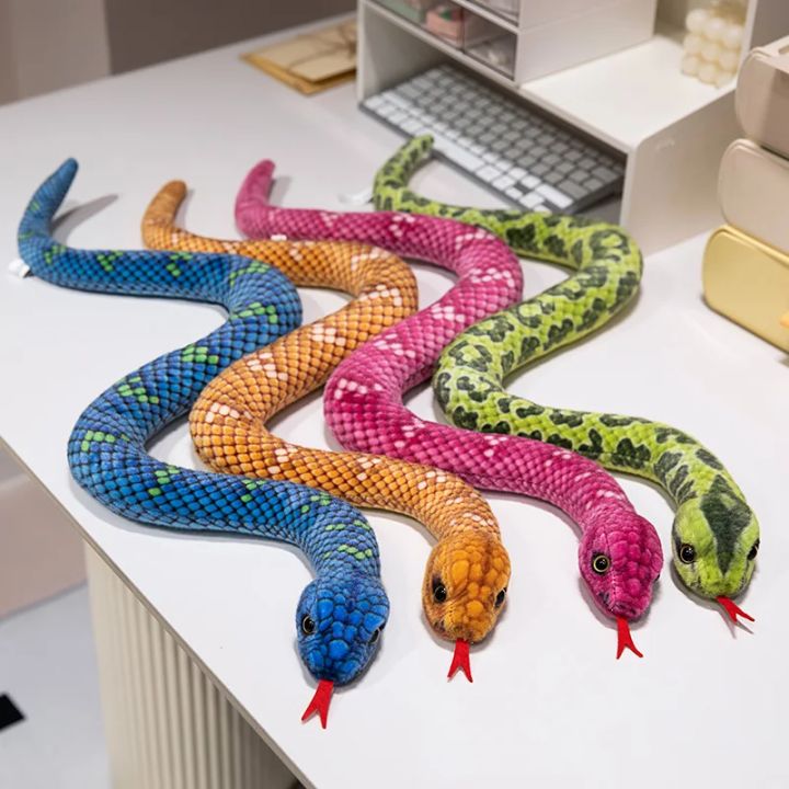 9 Kinds Simulation Snake Plush Toy Lifelike Anaconda Fake Snake Python Model Prank Doll Creative Room Decoration Birthday 