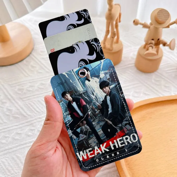 Weak%20Hero%20Class%201%20Classic%20Vintage%201Pc%20PU%20Leather%20Card%20Holder%20Keychain%20Key%20Ring%20Door%20Lock%20Access%20Tags%20ID%20Card%20Case%20Keychain%20Card%20-%20Image%203