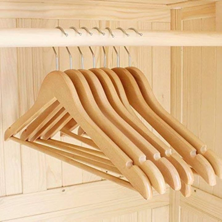 Wooden Hanger Pack of 1 , 3 , 5 , 7 , 9 or 12 Anti Slip Durable Coat