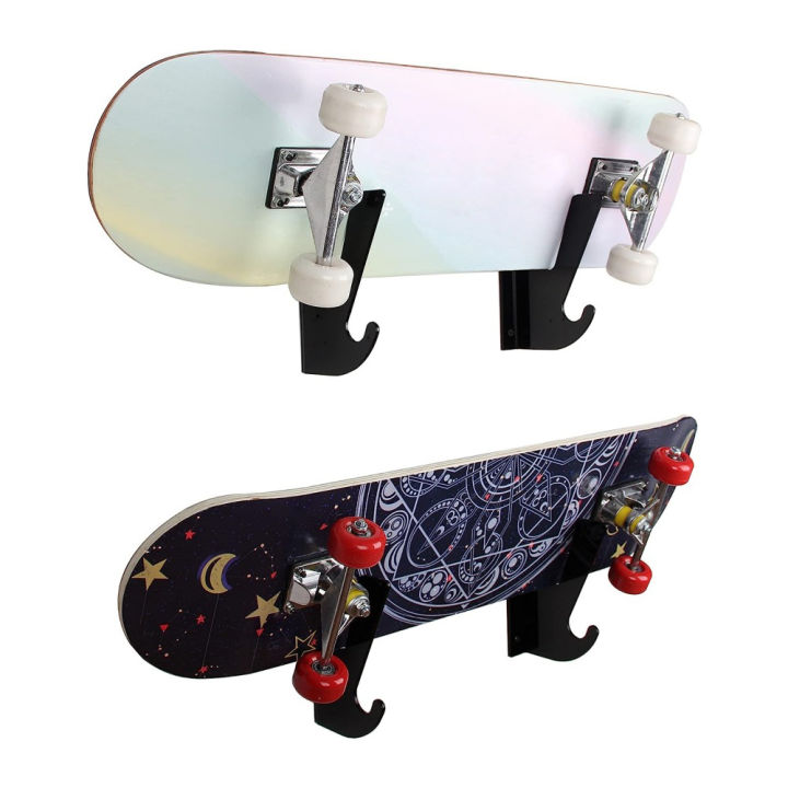 2PCS Skateboard Wall Mount Hanger Horizontal Skateboard Storage Rack ...