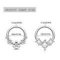 Cubic Zirconia Flower Hinged Segment Nose Ring piercings Stainless Steel Nose Hoop Septum Clicker Earrings Piercing Jewelry.