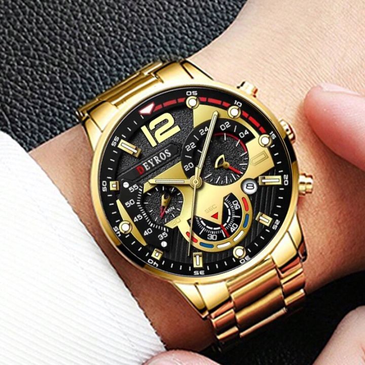 3PCS%20Set%20Fashion%20Mens%20Business%20Watches%20Male%20Casual%20Stainless%20Steel%20Quartz%20Wristwatch%20Men%20Gold%20Necklace%20Bracelet%20Wrist%20Watch%20-%20Image%206