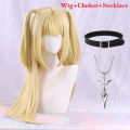 MisaMisa Cosplay Wig Long Style Golden Blonde Women's Style Amane Misa Anime Cosplay Wig Heat-Resistant Synthetic Fiber Hair.