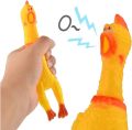 Screaming Chicken Toy Yellow Rubber Squaking Chicken Toy Novelty and Durable Rubber Chicken Gag Dog Toys Gift for Boys Girls Rubber Squeaky Strong Tough Chew Puppy Play Toy for Dog. 