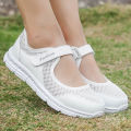 Summer Women Casual Shoes Soft Portable Sneakers Walking Shoes Flat Soles for Women Breathable Slip on White Shoes. 
