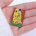 The Kiss Enamel Pins Gustav Klimt Abstract Oil Painting Works Brooches Lapel Badges Elegant Drawing Jewelry  For Art Friends. 