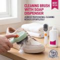 Cleaning Brush with Soap Dispenser, Long Handle Soft Bristle Shoe & Clothes Scrub Brush, Laundry Washing Brush for Household Cleaning. 