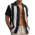 Summer Men's Clothing Luxury Suit Sollar Striped Shirts Leisure Streetwear Button-down Short Sleeve Fashion Retro Popular Blouse. 