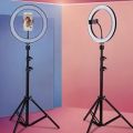 12-Inch LED Ring Light with Adjustable Tripod Stand & Phone Holder for Makeup, Photography, Video Recording, and Live Streaming.