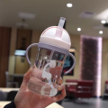 350ml Kids Drinking Cup Feeding Bottle With Straw Gravity Ball Wide Caliber Bottle.