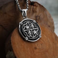 Spanish Treasure Map Personalized Shield Men's Pendant Stainless Steel Men's Jewelry. 