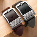 New Leather Cowhide Men's Belt Fashion Metal Alloy Pin Buckle Adult Luxury Brand Jeans Business Casual Waist Male Strap Brand.