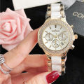 CONTENA Brand Women's Watch Luxury Crystal Gold White Quartz Wristwatch for Women Fashion Elegant Female Clock Relogio Feminino. 