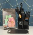 19-Piece Heat-Resistant Silicone Kitchen Knife Combi Cooking Utensils Set.
