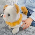 7" Inch Walking Plush Kitty Toy Stuffed Animal Electric Interactive with Dress Talking Musical Cute Plush Toy White Cat Tail Wagging Christmas Birthday Gifts for Kids Toddlers.