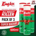 Kingtox Pack Of 3 Insect Killer Spray 600ml. 