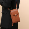 Genuine Leather Phone Bag, Crossbody Bag, Shoulder Bag with 8 Card Slots, ID Evidence Slot, Zipper Pocket, lychee Patterned Cowh. 
