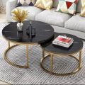 2 Piece Center Table, Marble Round Center Table, Round Coffee Table. 
