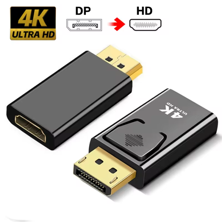 4K DP DisplayPort to HDMI Adapter Converter Display Port DP to HDMI-compatible Adapter Video Audio Plug For Computer TV Laptop