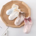 3 Pairs Summer Baby Mesh Socks Bowknot Soft Cotton Newborn Sock Princess Infant Toddler Girls Cute Breathable Socks. 