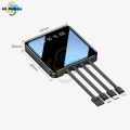 Portable Fast Charging 10,000mAh Mini Power Bank with Cable - LED Flashlight & Power Display. 