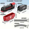 Children's train track set toys, retro classic engine cars and long track train toy sets with lights, ideal toys for children. 