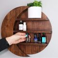 special design by timber zone wooden wall rack moon style.