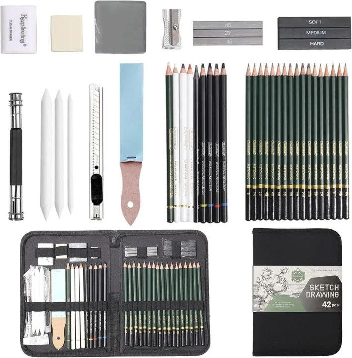 Professional%20Art%20Set,%2042%20PCS%20Drawing%20and%20Sketching%20Set-%20Drawing,%20Sketching%20and%20Charcoal%20Pencils.%20Kneaded%20Eraser%20Included.%20Art%20Kit%20for%20Beginners,%20Teens%20and%20Adults%20-%20Image%208