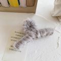 Fluffy Plush Hair Claw Clip For Comfortable Feeling In Autumn And Winter - Suitable For Thick And Long Hair, Anti-Slip Grip And Elegant Design - Perfect Hair Accessory For Girls And Women. 