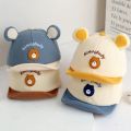 Cartoon Bear Baby Baseball Cap With Ears Cute Animal Sun Hat for Boys Girls Casual Infant Peaked Hat. 