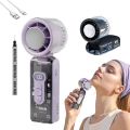 Ice Rush Portable Handheld Turbo Fan, Foldable Mini Cooling Fans, Small Handheld Mist Fan with Battery, Speeds, Foldable, LED Display for Travel, Office, Outdoor, Home.